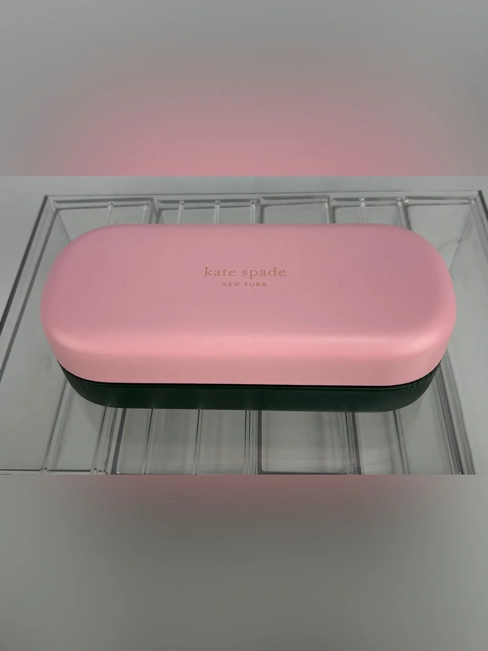 Kate Spade Pink and Green Hard Shell Clutch Case
